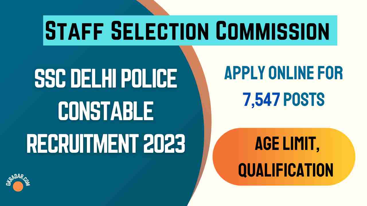 SSC Delhi Police Constable Recruitment